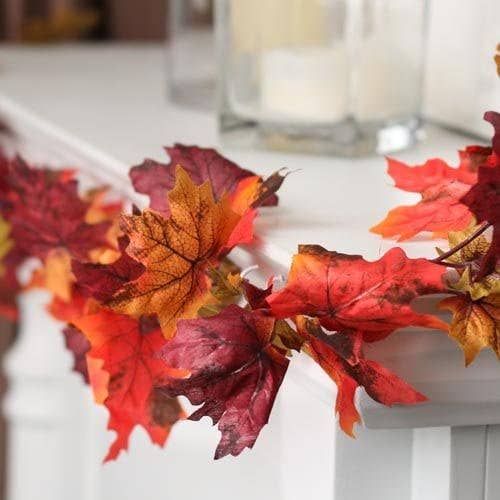 6 Foot Autumn Maple Leaf Garland - Fall Seasonal Decoration