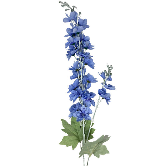 34 inch periwinkle delphinium spray with tall artificial flower stems for elegant floral arrangements