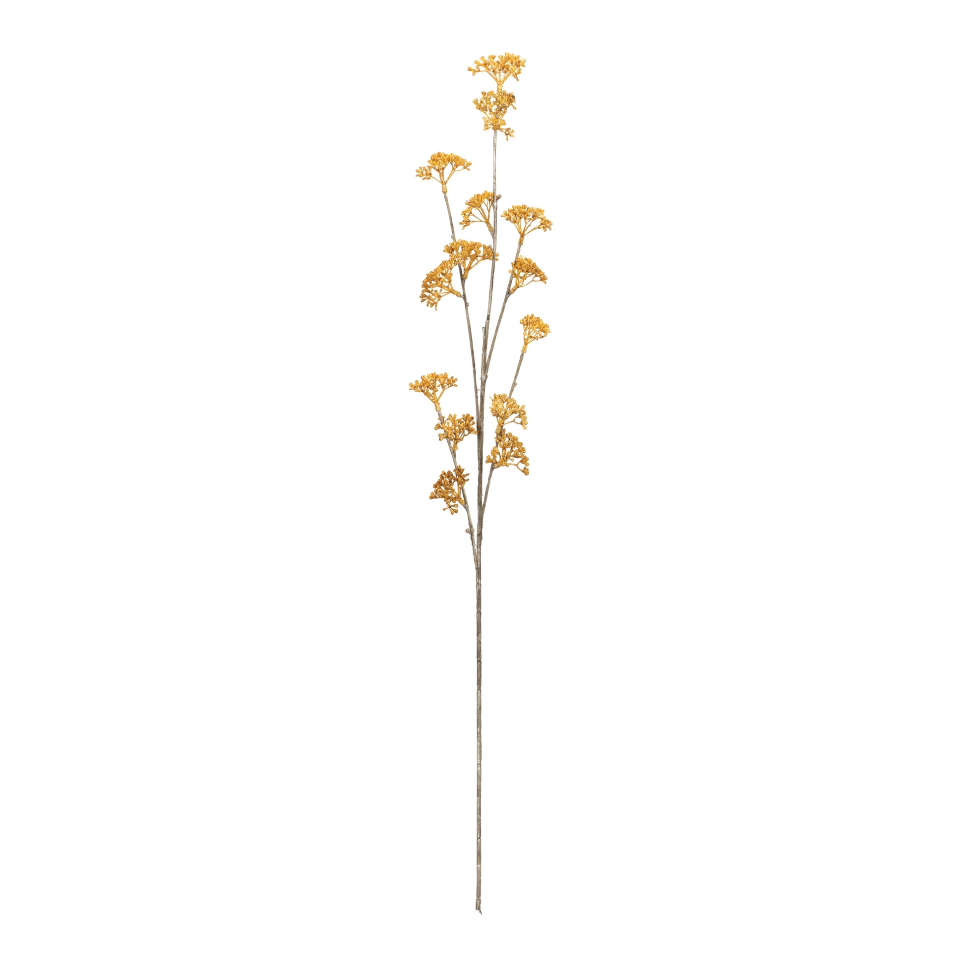 Cluster of 12 Golden Patrina floral sprays in yellow and orange hues, 33″ tall
