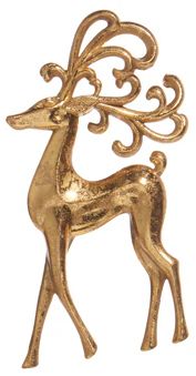 5.25-inch ornate deer ornament in two distinct styles for elegant holiday decorating
