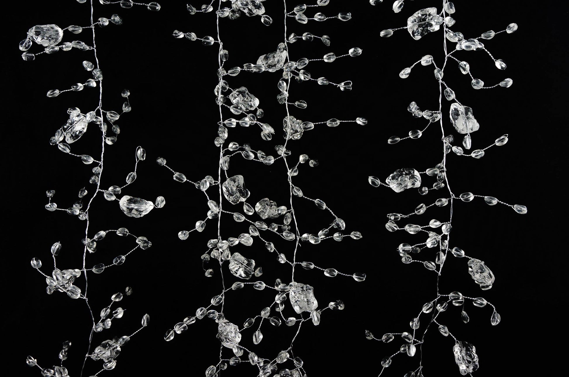 RRO Home clear acrylic ice garland draped elegantly showing sparkling winter decoration styling