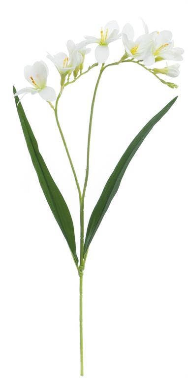 25.5 inch cream freesia spray set artificial flowers displaying elegant stems perfect for arrangements at RRO Home