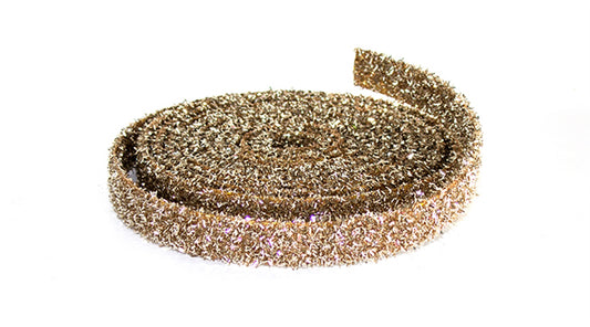 Gold wired glitter rope ribbon, set of 12 rolls, 15 ft each, metallic gold glitter perfect for bows, wreaths, garlands, and holiday decor
