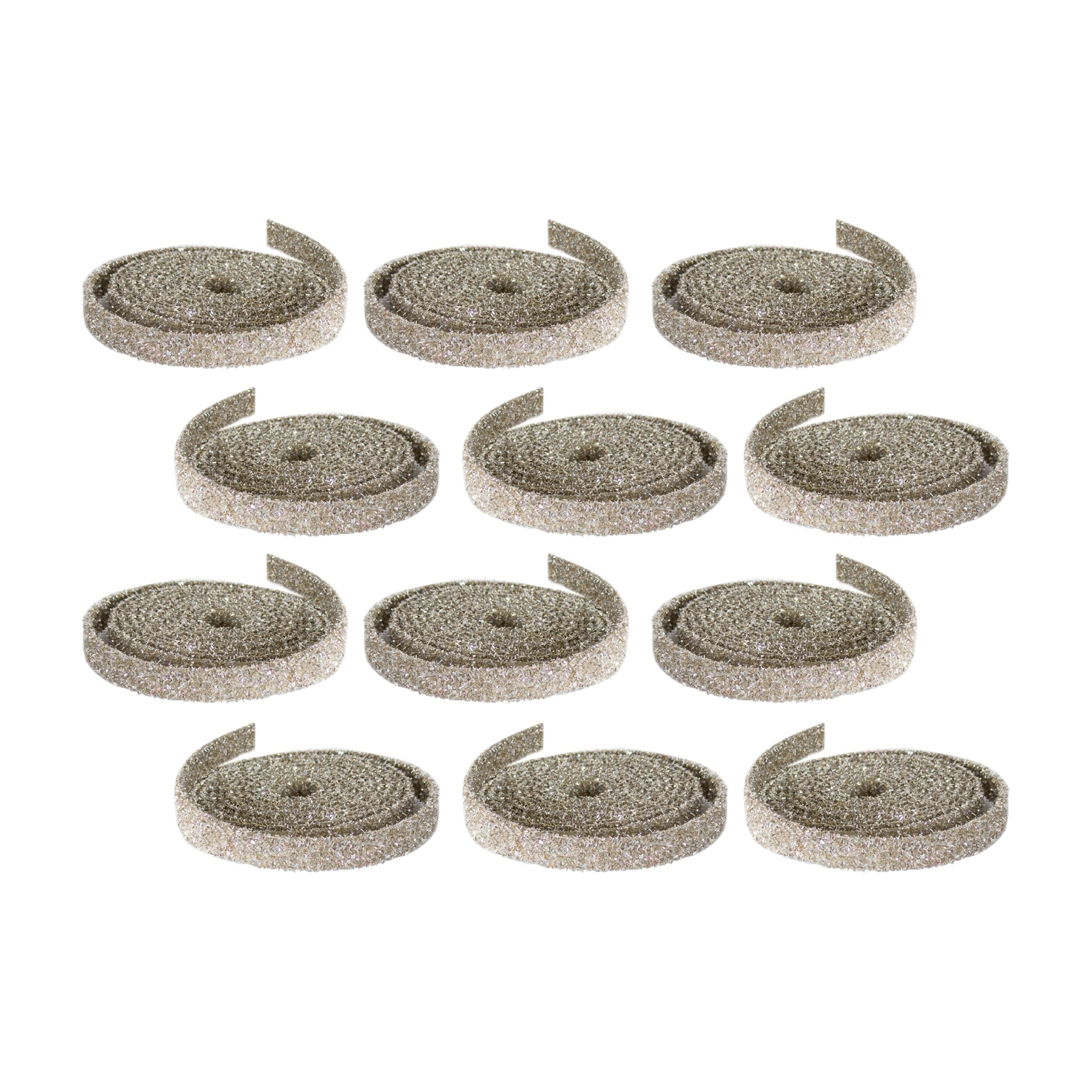 Champagne wired glitter rope ribbon, set of 12 rolls, 15 ft each, sparkling champagne finish ideal for wreaths, garlands, bows, and gift accents