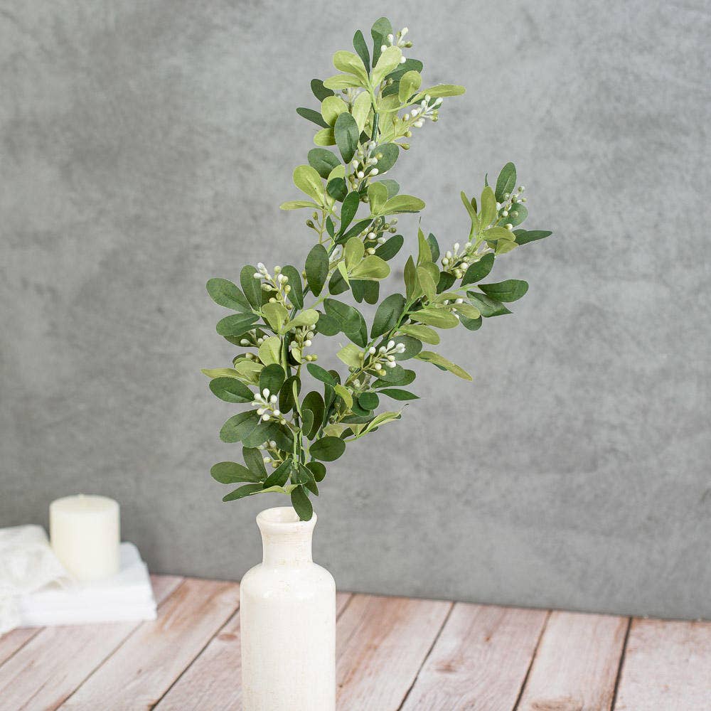 Tea olive branch stems showing individual artificial stems perfect for custom arrangements at RRO Home