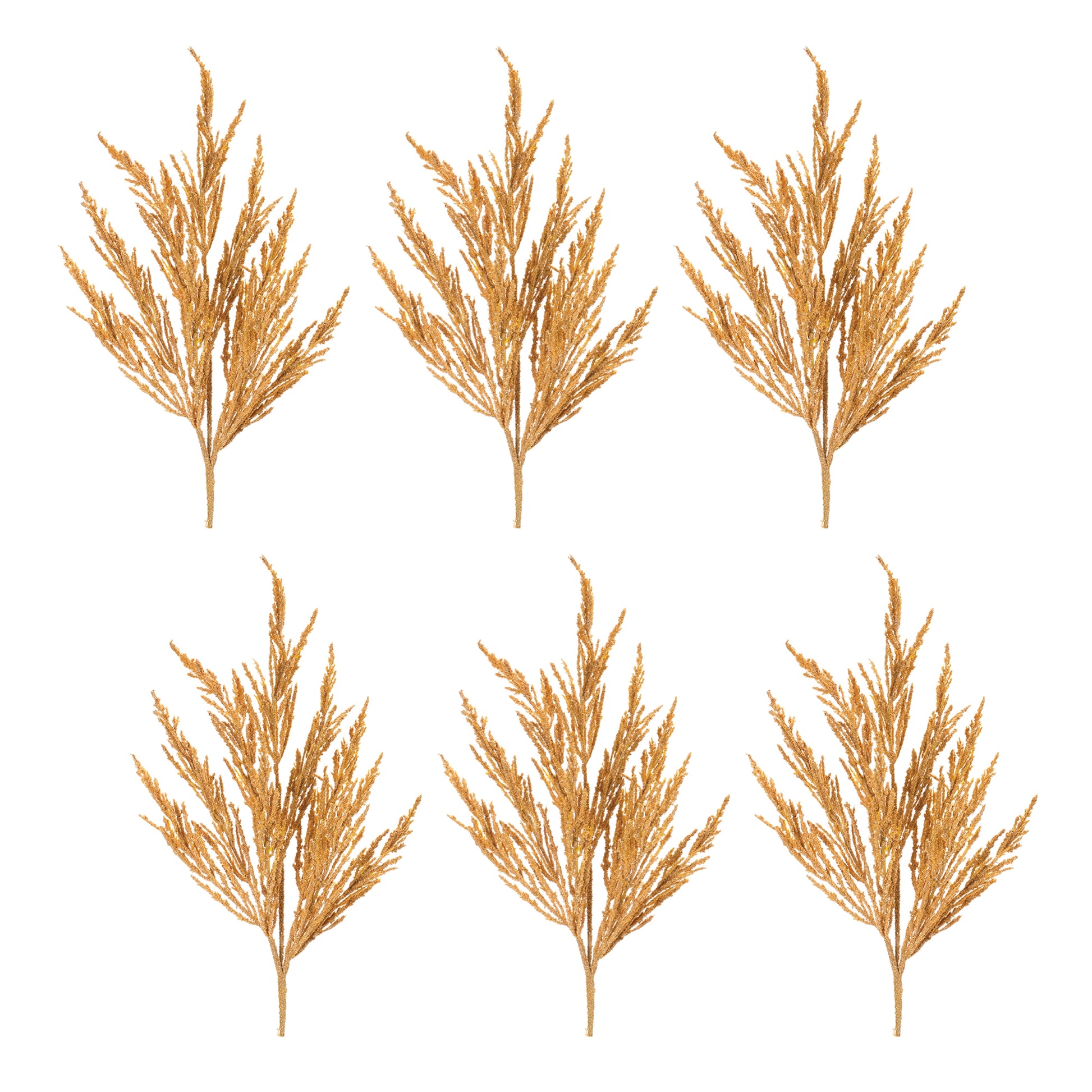 Set of six gold harvest sprays with warm autumn tones, 24.5 inches tall
