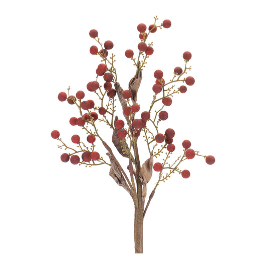 Set of twelve 17-inch berry sprays in red and brown autumn tones
