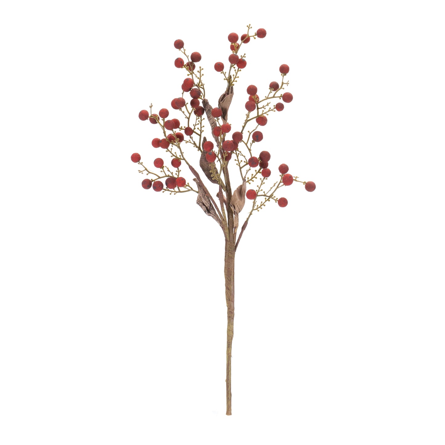 Set of twelve 17-inch berry sprays in red and brown autumn tones
