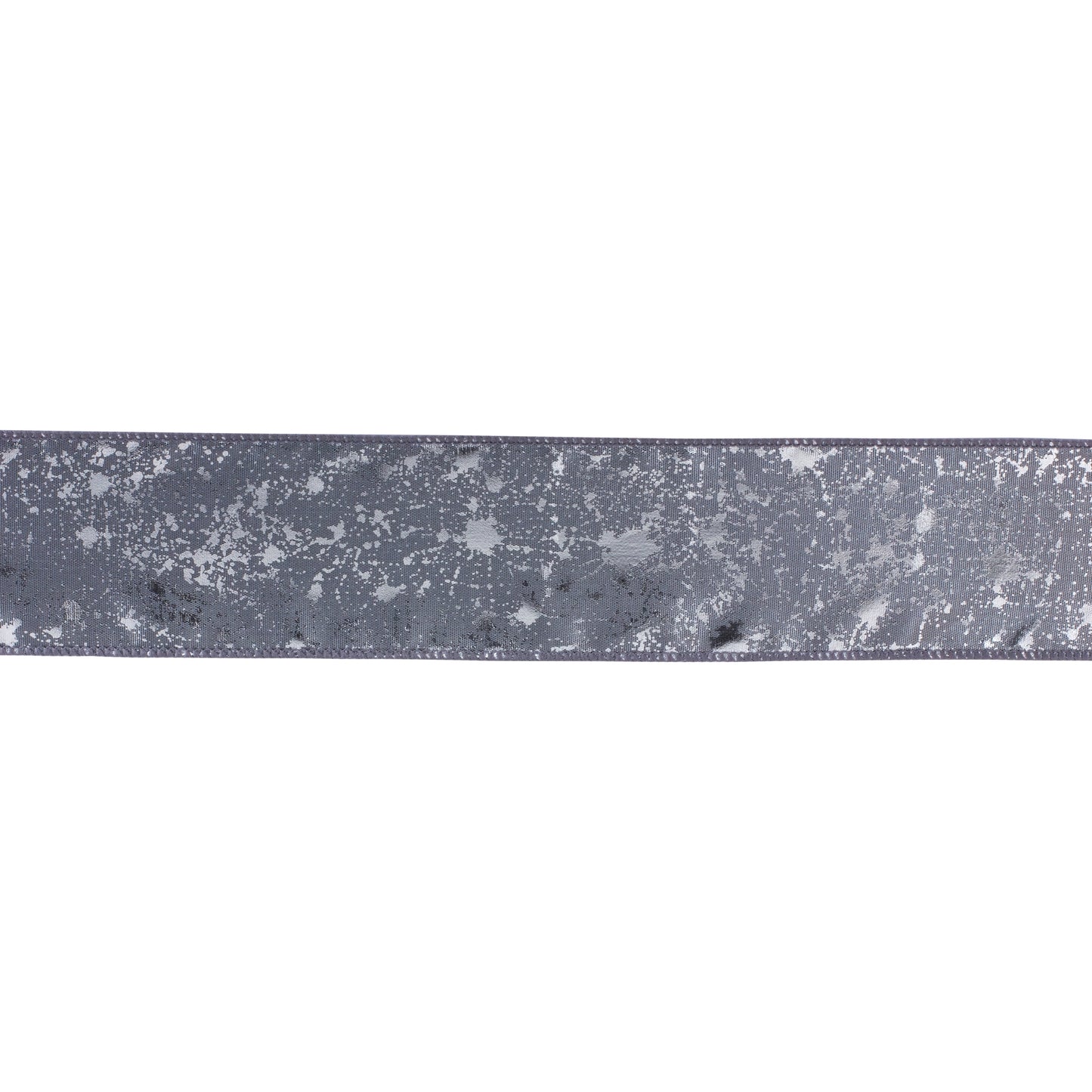 Grey distressed wired polyester ribbon, set of 2 (2.5″ x 10 yd each), premium wired edge for shaping wreaths, bows, and holiday décor
