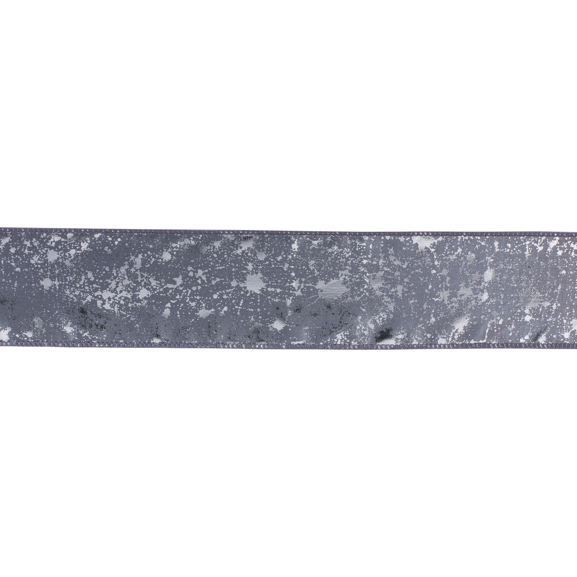 Grey distressed wired polyester ribbon, set of 2 (2.5″ x 10 yd each), premium wired edge for shaping wreaths, bows, and holiday décor