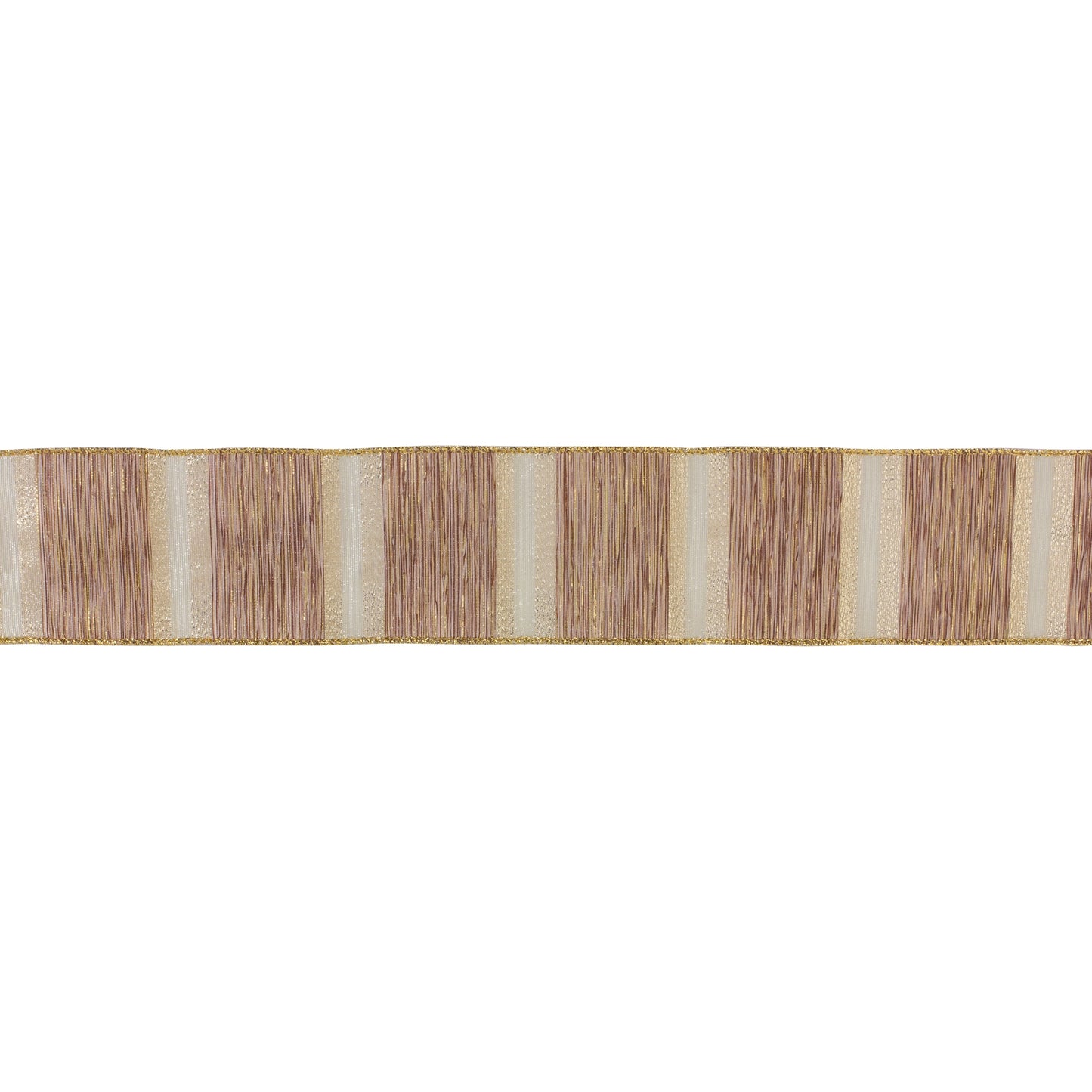 Beige glittered wood striped wired ribbon, set of 3 (2.5″ x 10 yd each), rustic beige tones for holiday bows, wreaths, and DIY décor