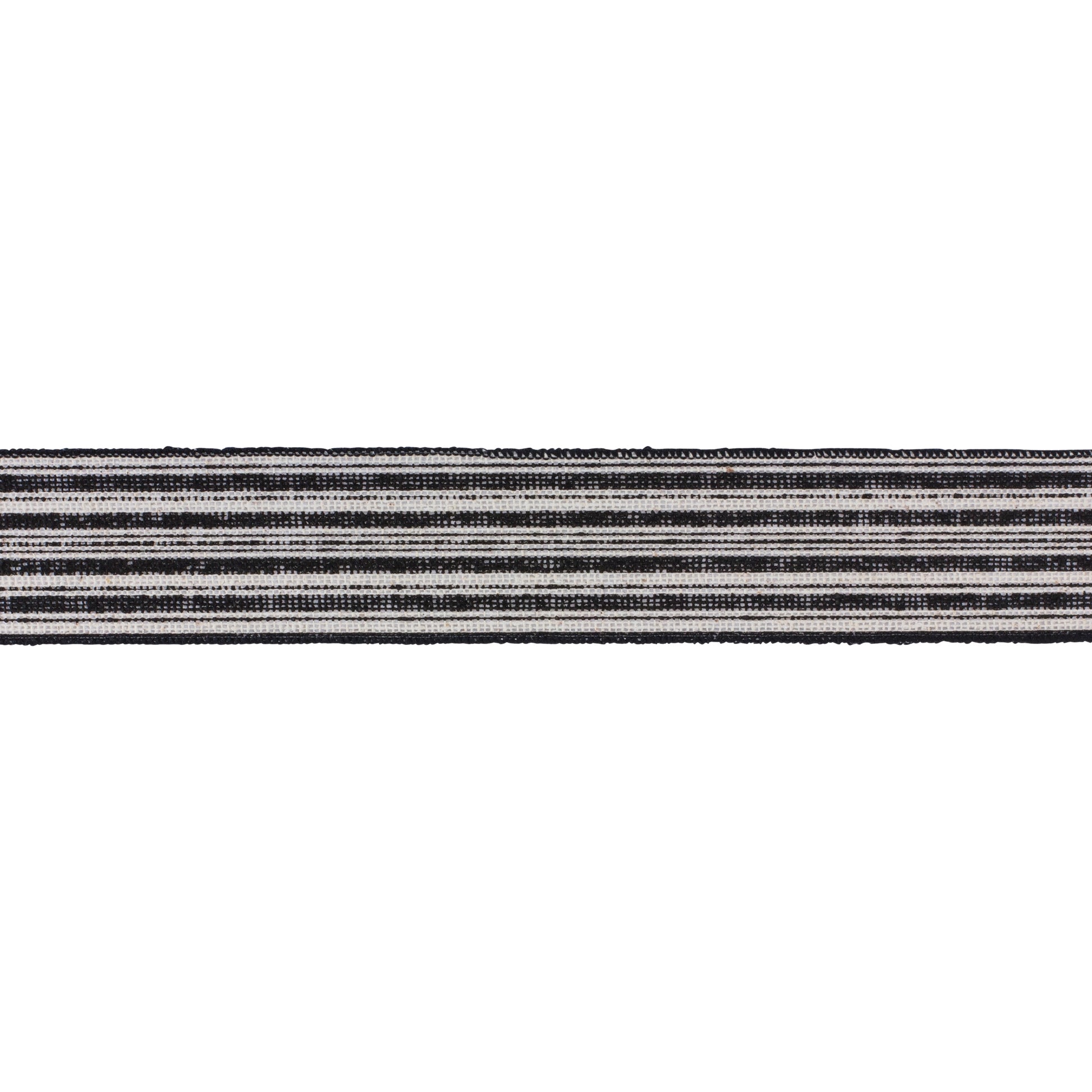Black and white pinstriped wired ribbon, set of 2 (2.5″ x 10 yd each), wired edges for bows, wreaths, and holiday décor
