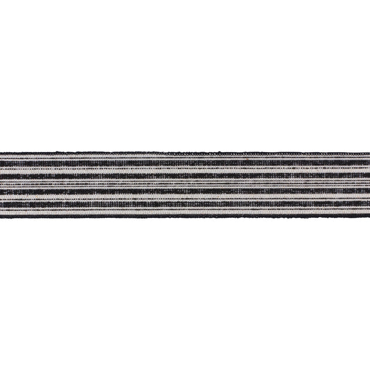 Black and white pinstriped wired ribbon, set of 2 (2.5″ x 10 yd each), wired edges for bows, wreaths, and holiday décor
