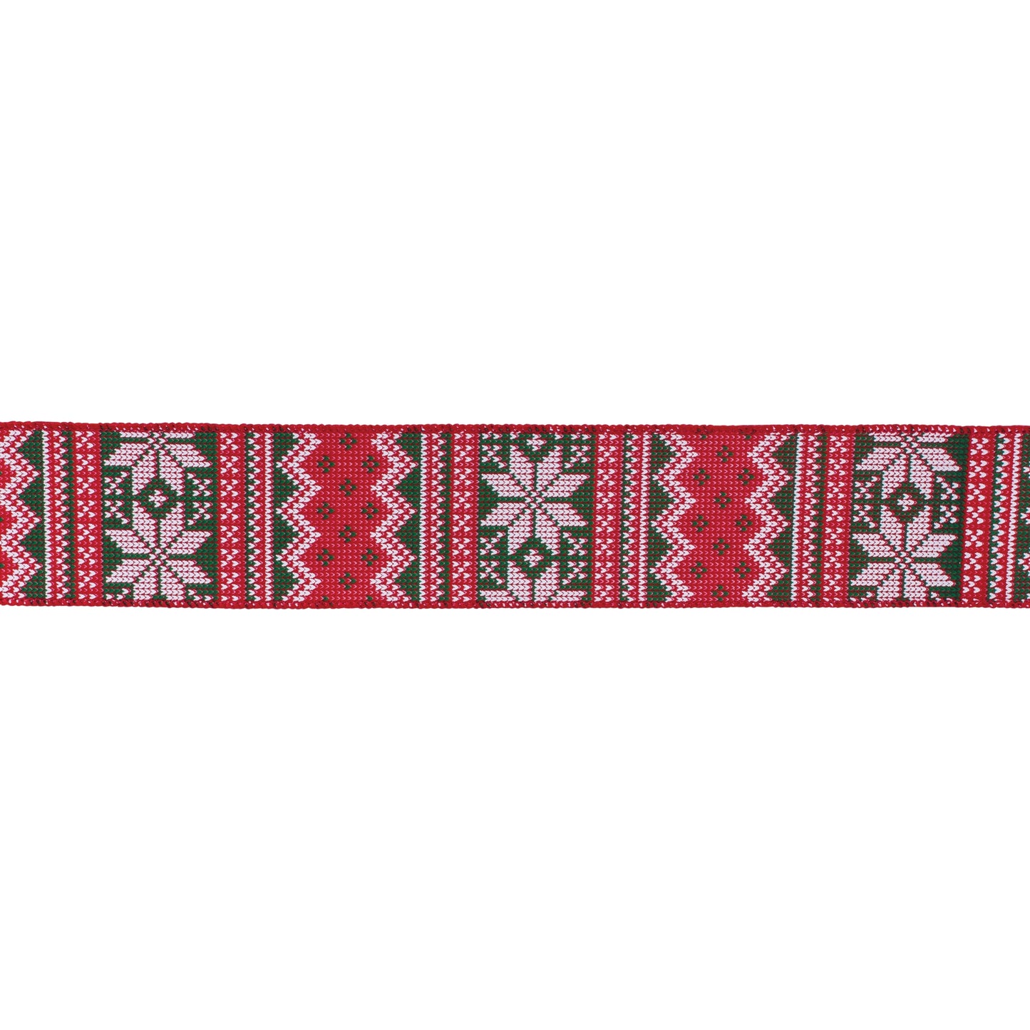 Red, white, and black Nordic snowflake wired ribbon, set of 2 (2.5″ x 10 yd each), wired edges ideal for wreaths, bows, and holiday décor
