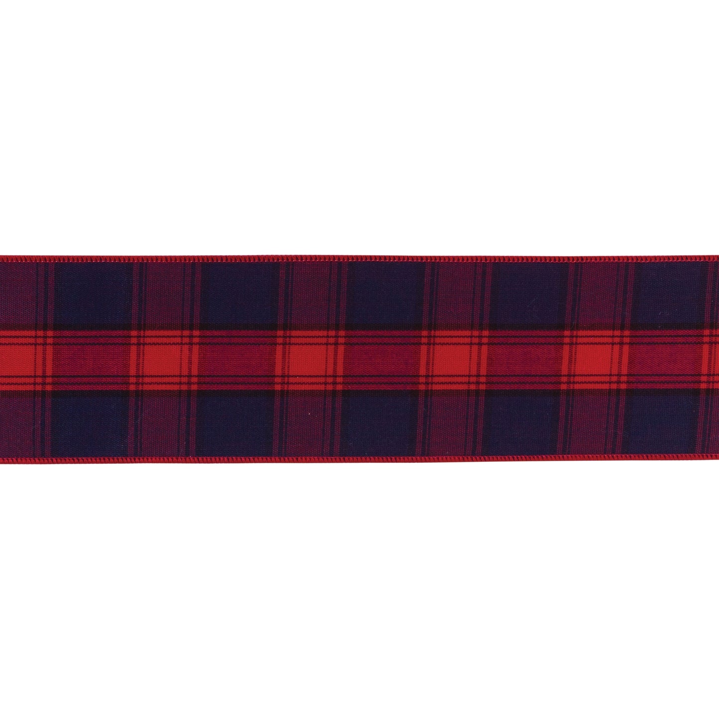 Red and black checkered wired polyester ribbon, 2.5″ × 10 yd, wired edges for bows, wreaths, and holiday décor

