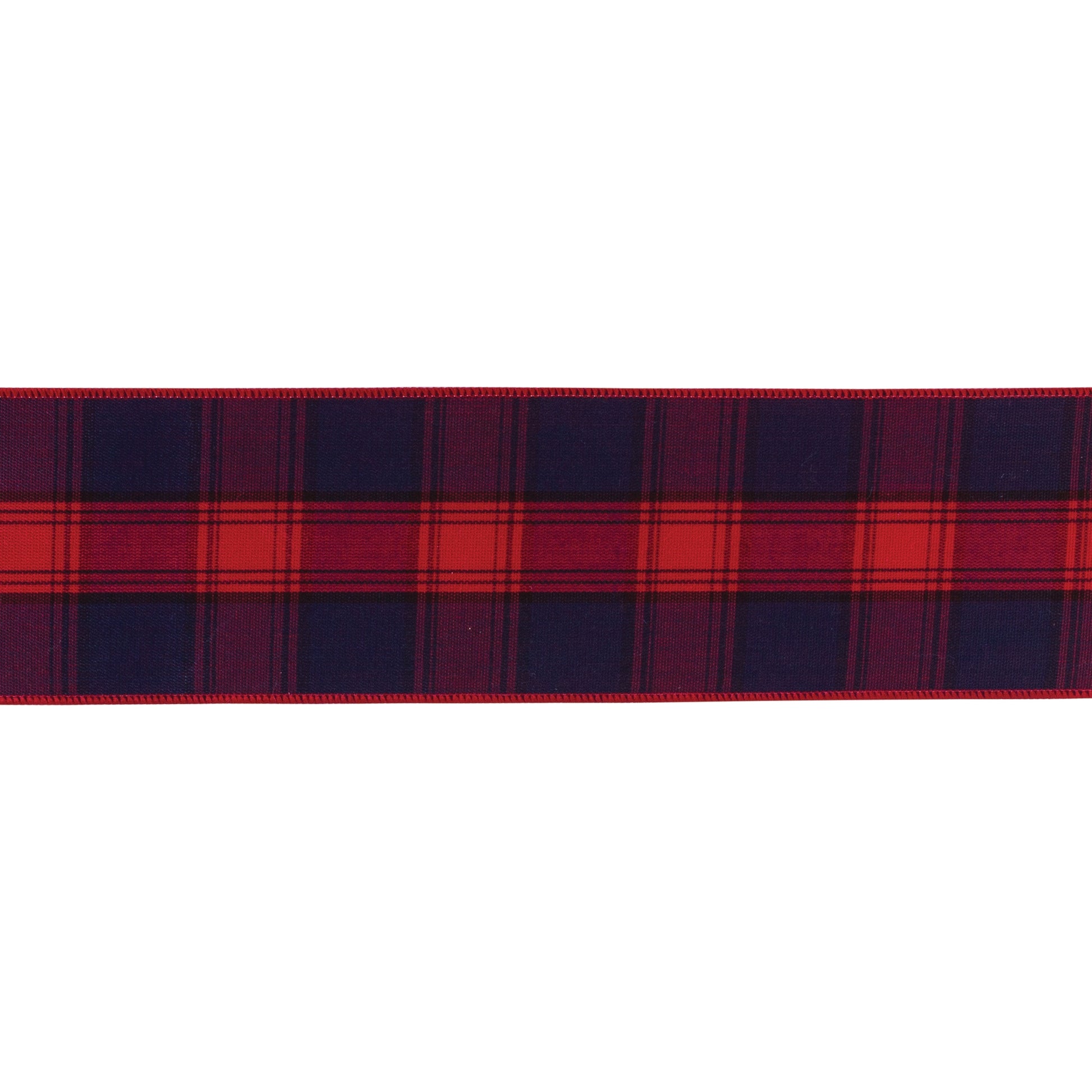 Red and black checkered wired polyester ribbon, 2.5″ × 10 yd, wired edges for bows, wreaths, and holiday décor
