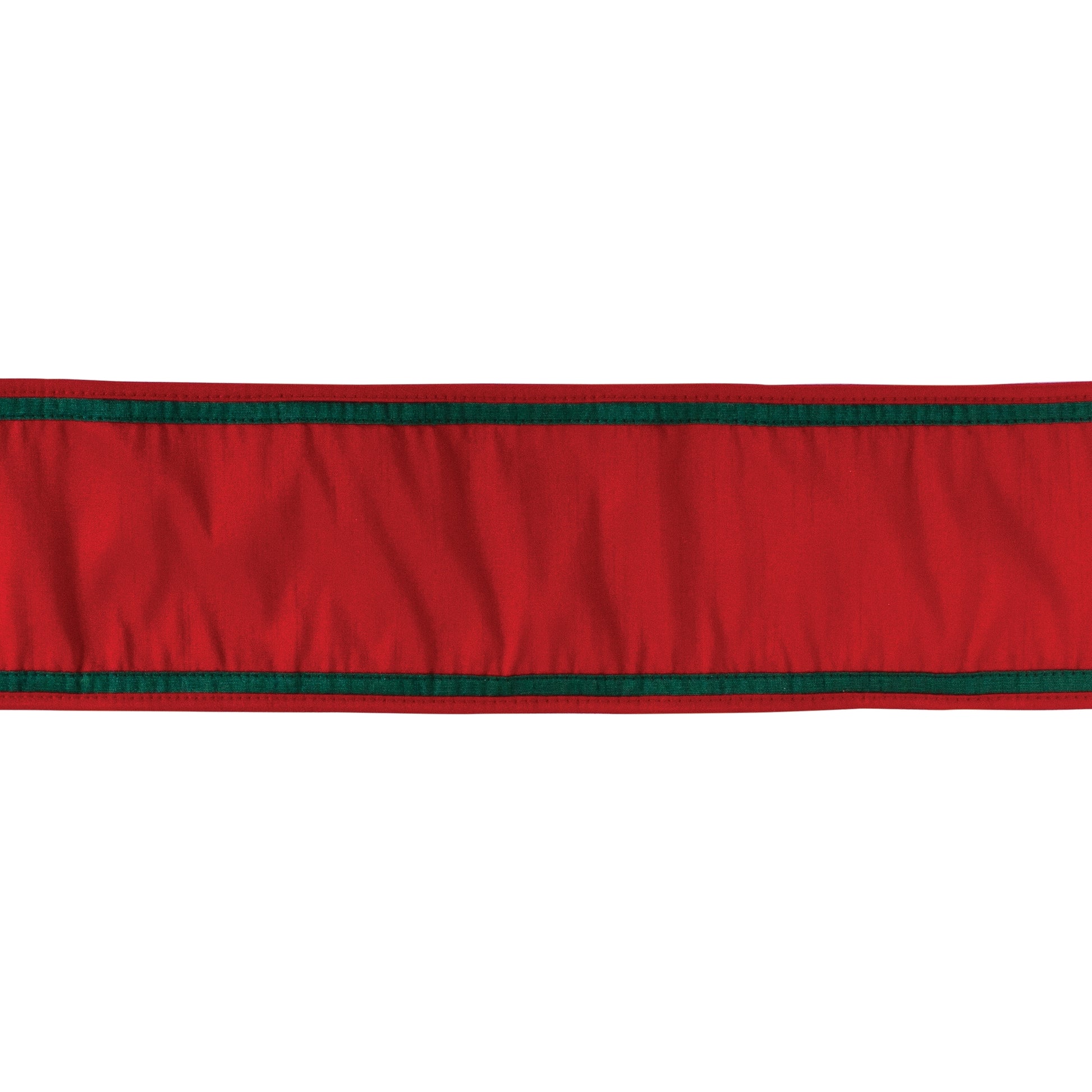 Wired polyester ribbon (4″ × 5 yd) in vibrant holiday red—ideal for wreaths, bows, crafts, and festive décor
