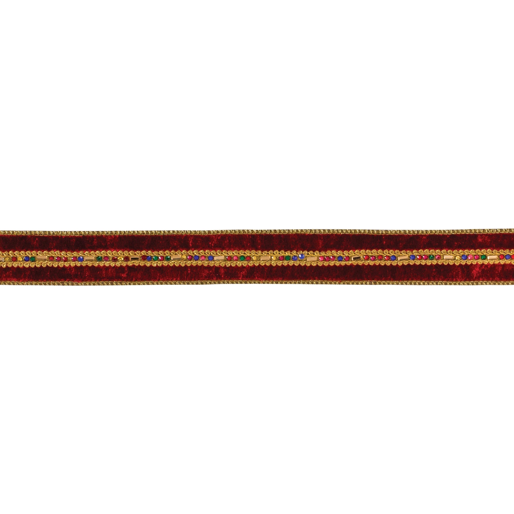 1.5″ × 10 yd wired polyester ribbon in red and gold—ideal for bows, wreaths, gift wrap, and festive crafts
