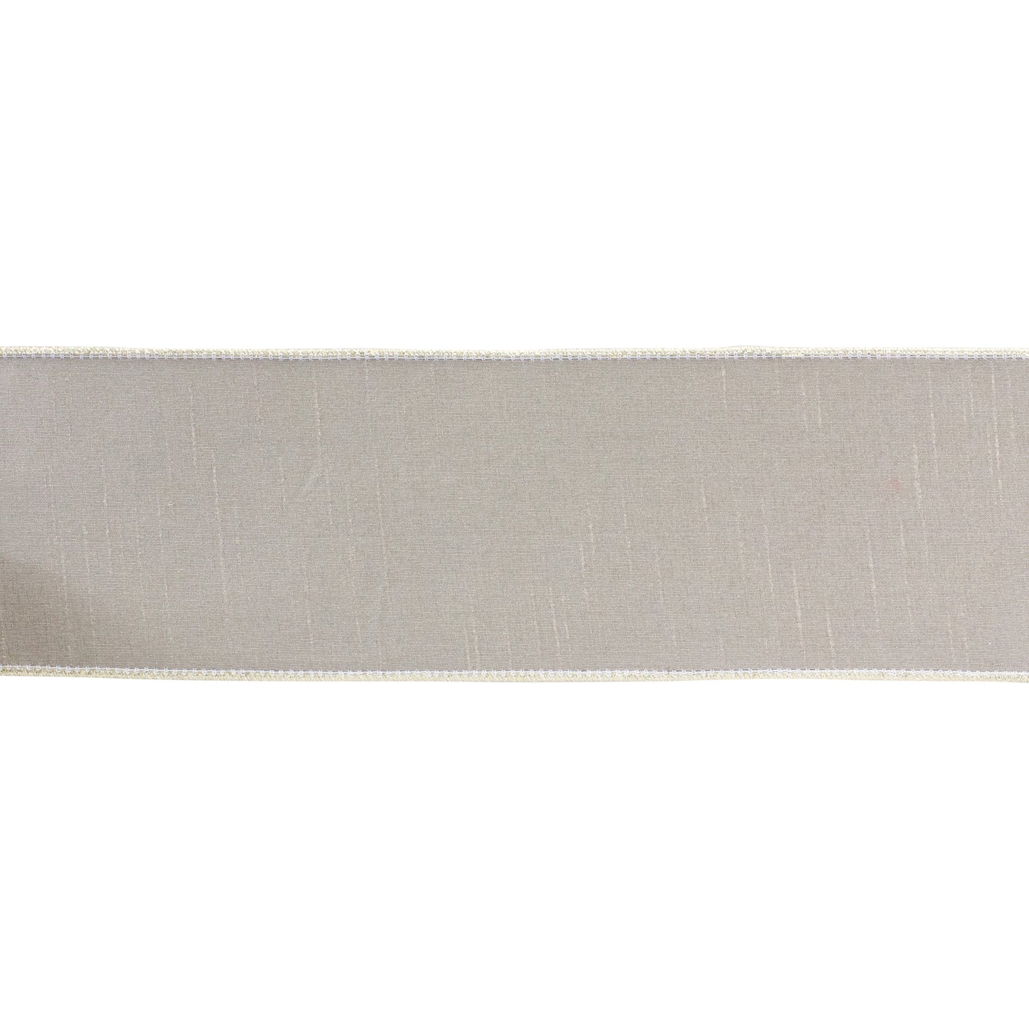 4″ × 10 yd wired polyester ribbon in classic beige—perfect for wreaths, bows, and holiday décor

