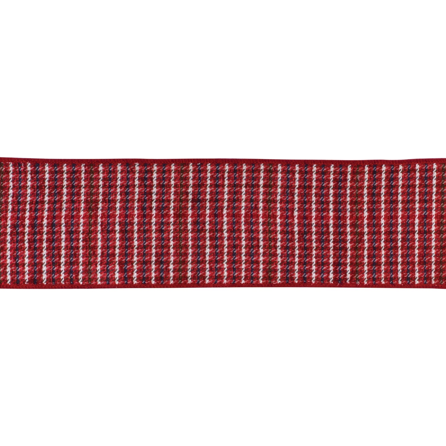 4″ × 10 yd wired ribbon with classic red-green holiday plaid
