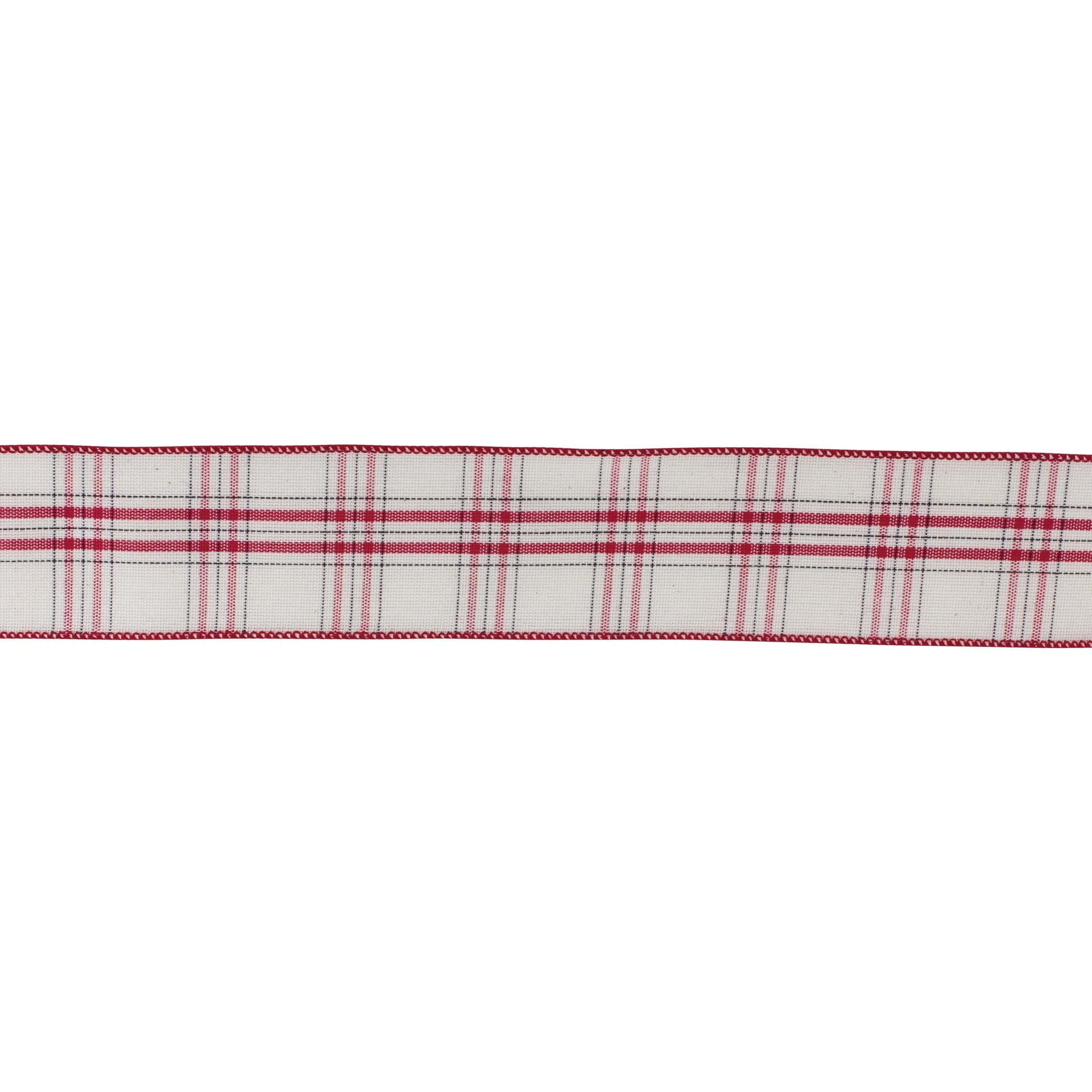 Red and white plaid cotton ribbon set of two rolls – 4″ × 5 yds each, wired holiday ribbon for wreaths, bows, garlands, and gift wrap | RRO Home
