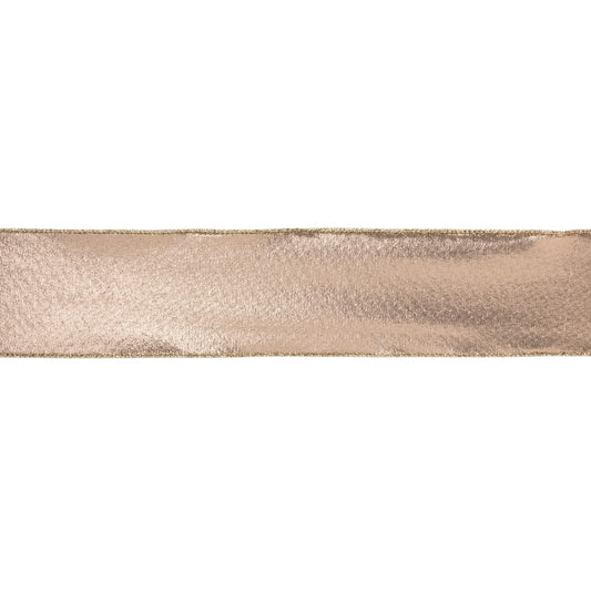 Metallic gold holiday ribbon 2.5″ × 10 Yds – wired polyester ribbon for bows, wreaths, garlands, and festive décor | RRO Home
