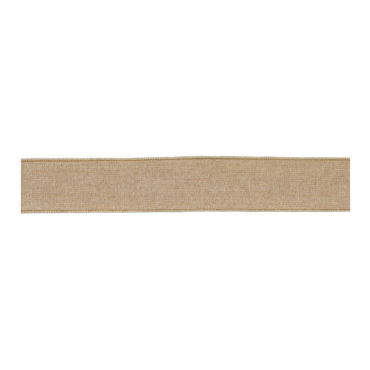 Beige Holiday Ribbon set of 2 – 2.5" x 5 yds wired ribbon for wreaths, bows, and holiday décor
