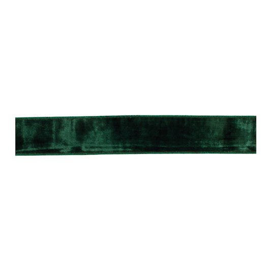 Deep green viscose wired ribbon set of 2 – 2.5" × 5 yds each, ideal for wreaths, bows, and holiday decorations
