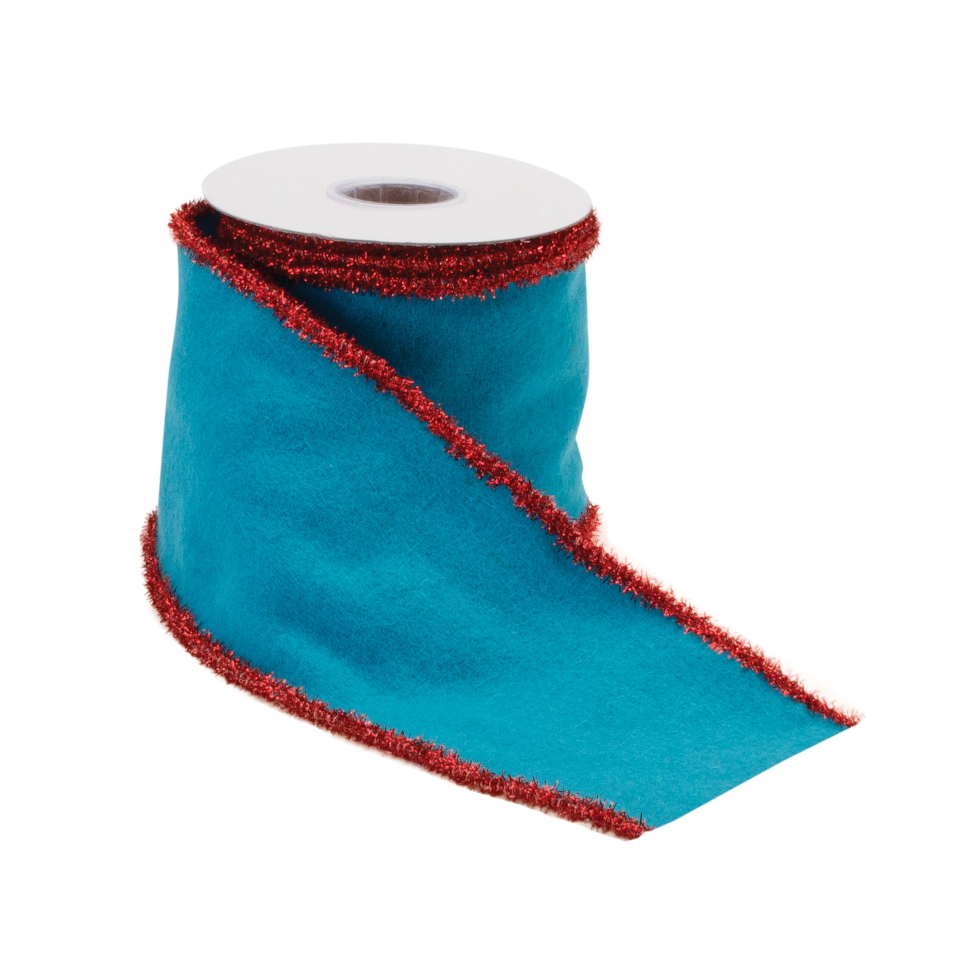 Blue and red wool wired ribbon set of 2 – 4" x 5 yds each for wreaths, bows, and holiday decorating | RRO Home
