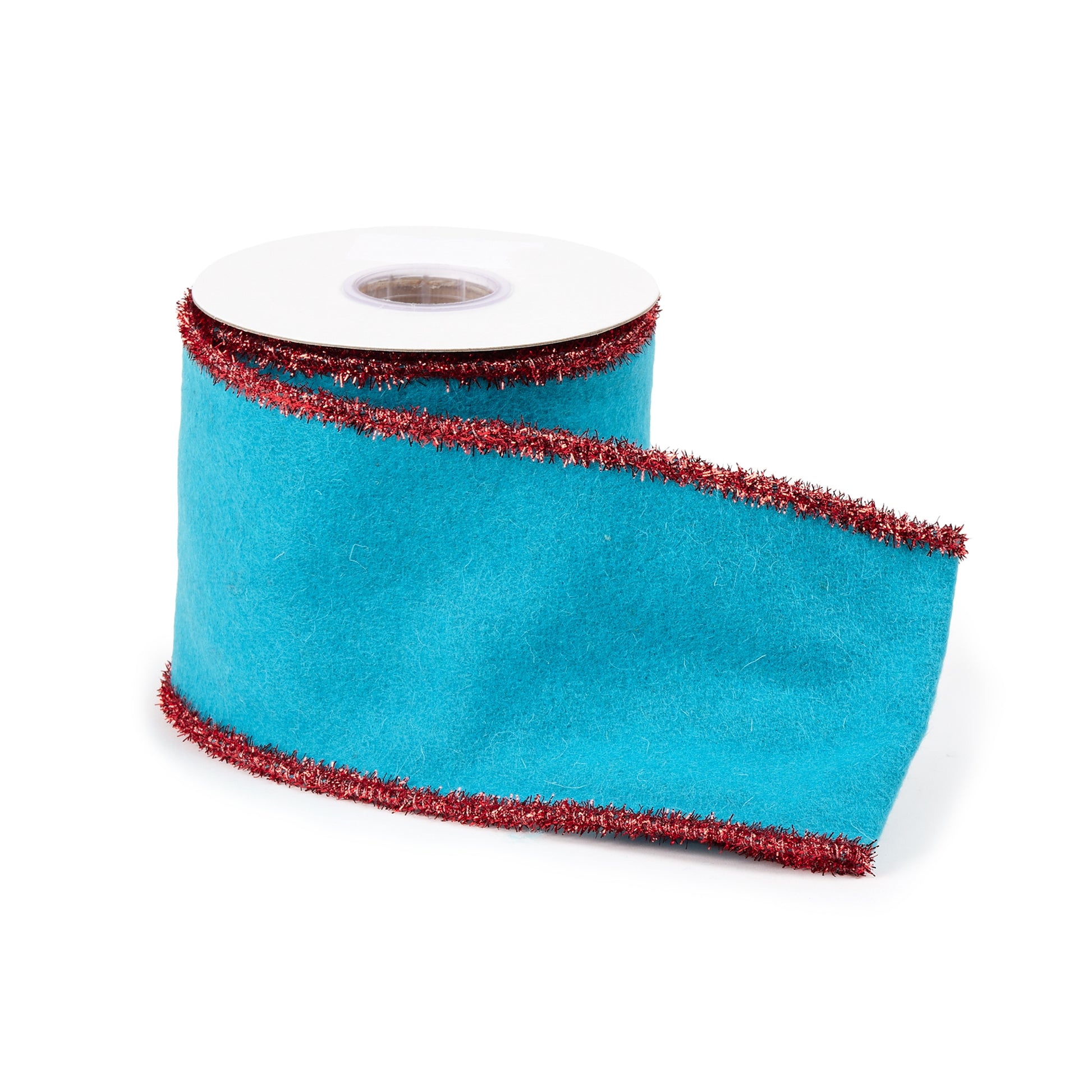 Blue and red wool wired ribbon set of 2 – 4" x 5 yds each for wreaths, bows, and holiday decorating | RRO Home
