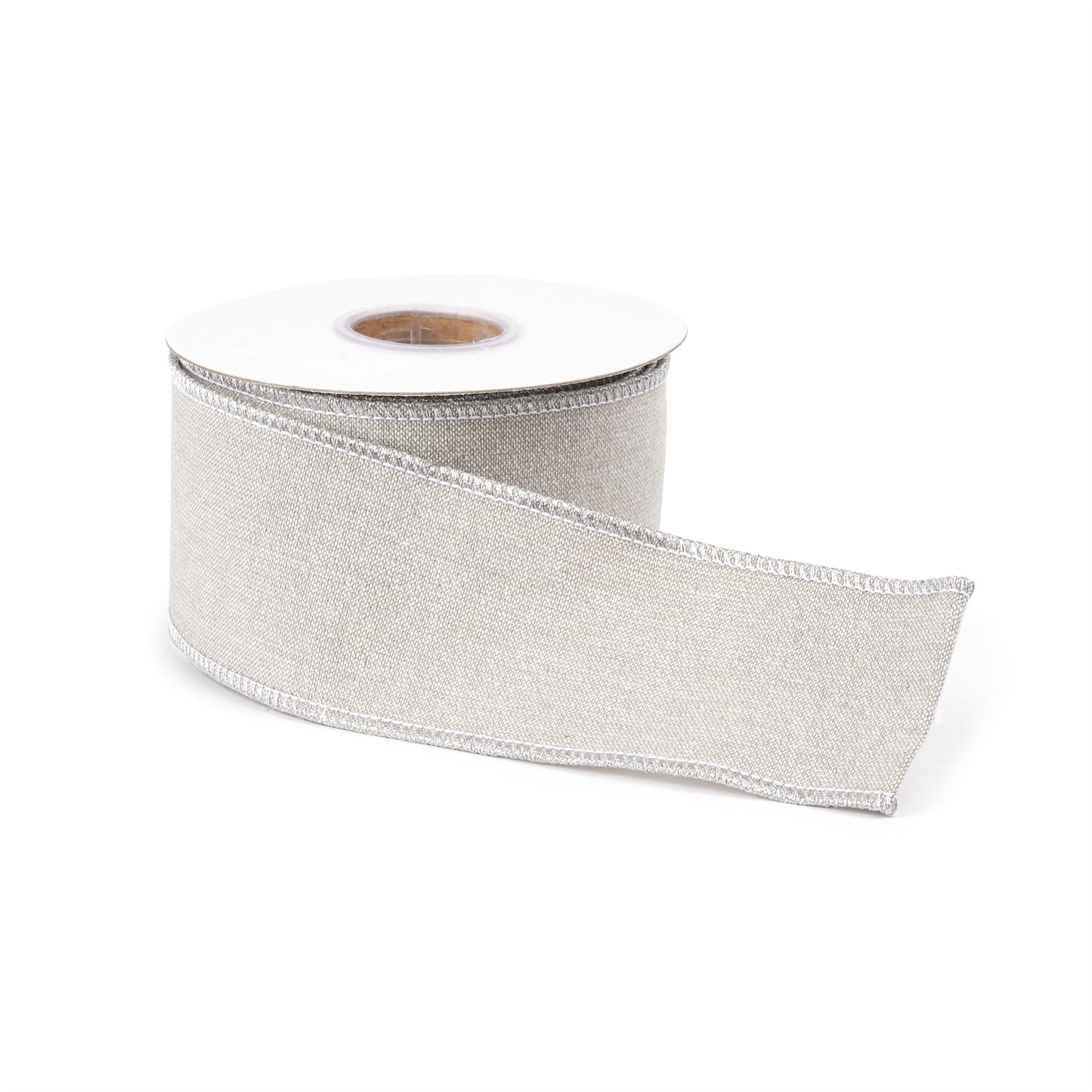 Beige shimmer wired ribbon set of 2 – 2.5" x 5 yds with subtle sparkle, perfect for wreaths, bows, and holiday decorating | RRO Home
