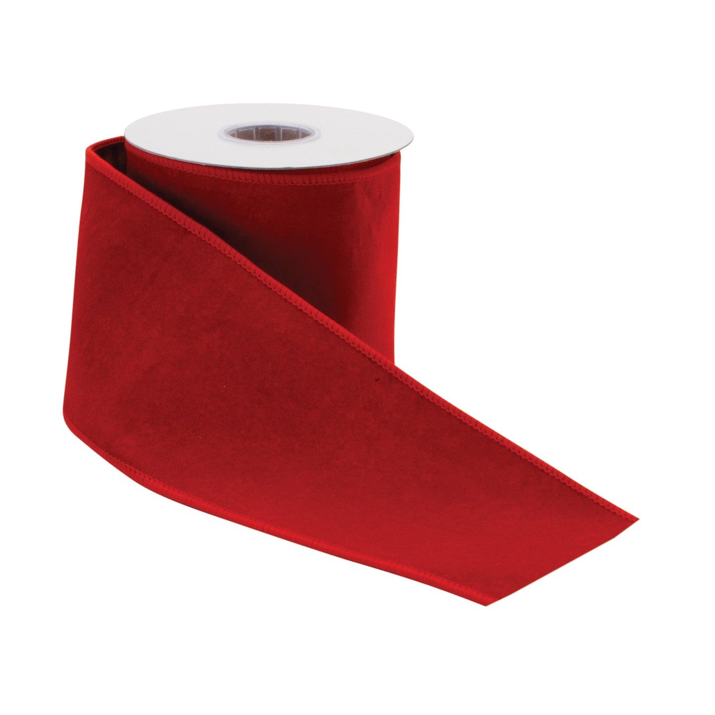 Red nylon and wool wired ribbon 4" x 5 yds – rich textured holiday ribbon | RRO Home
