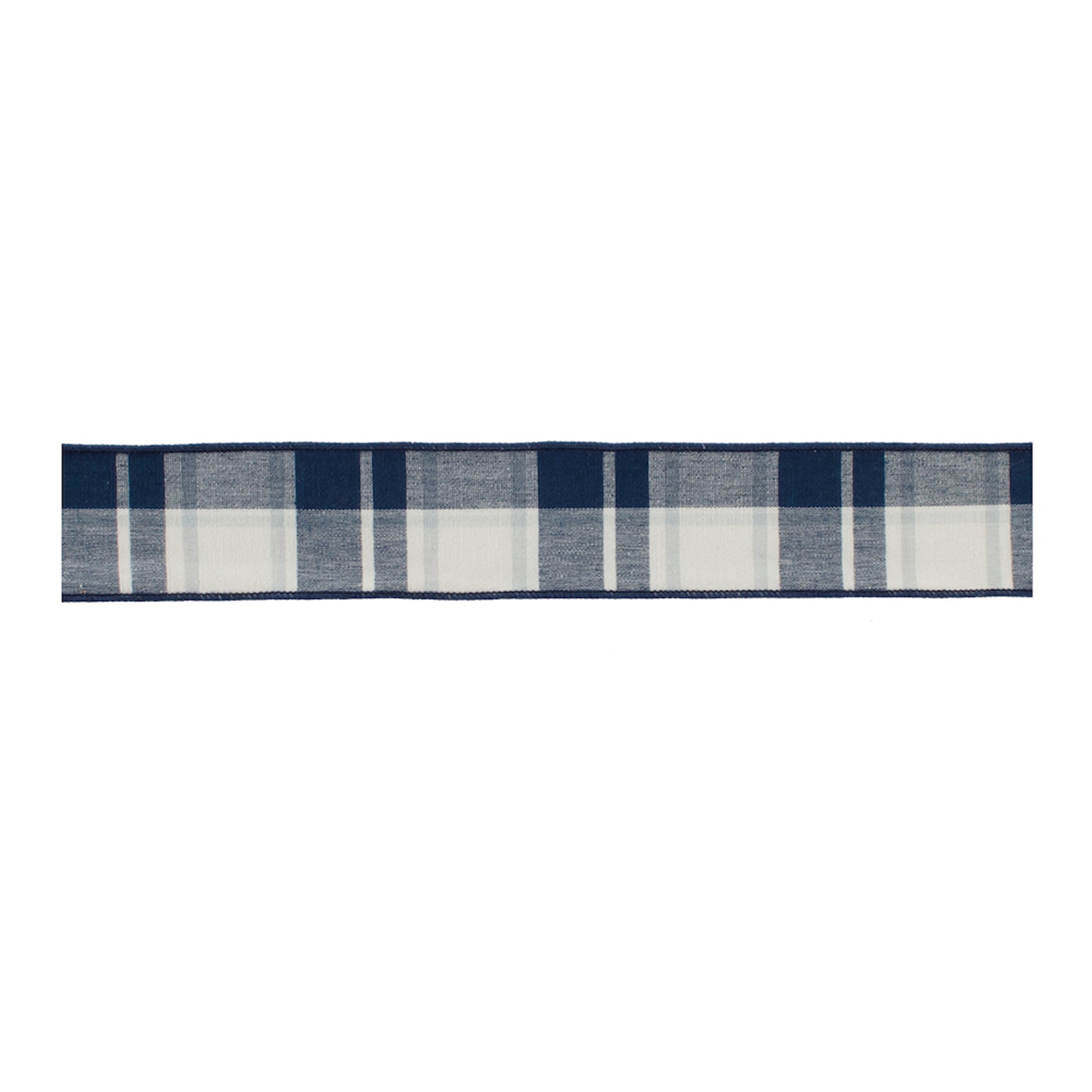 Navy blue and white plaid wired ribbon set of 2 – 2.5" x 5 yds each, cotton wired holiday ribbon | RRO Home
