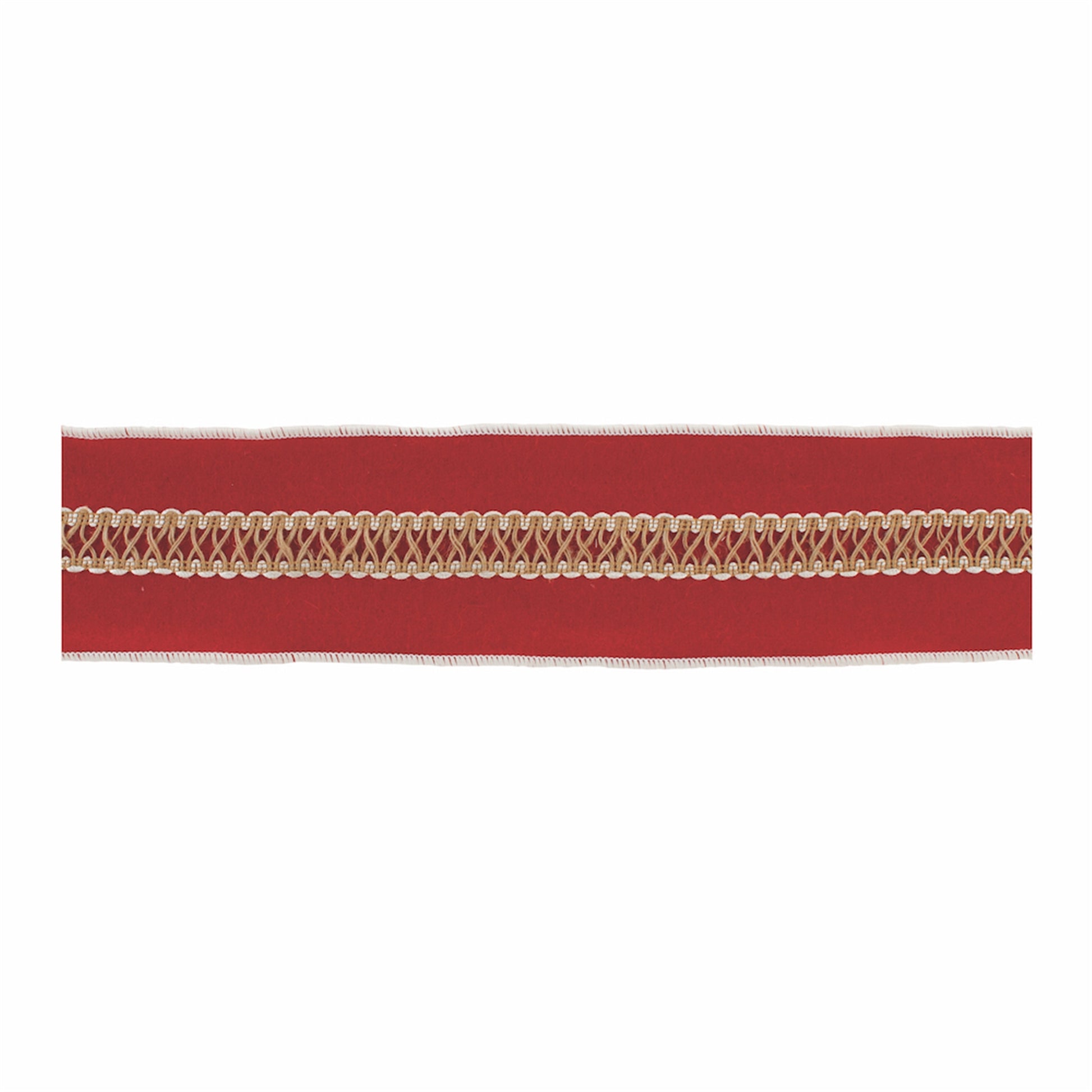 Wool Holiday Ribbon set of 2 – red and gold wool blend wired ribbon 4" x 5 yds each | RRO Home
