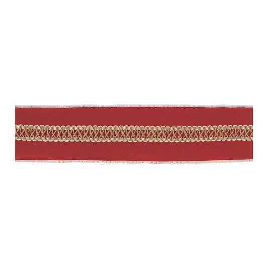 Wool Holiday Ribbon set of 2 – red and gold wool blend wired ribbon 4" x 5 yds each | RRO Home
