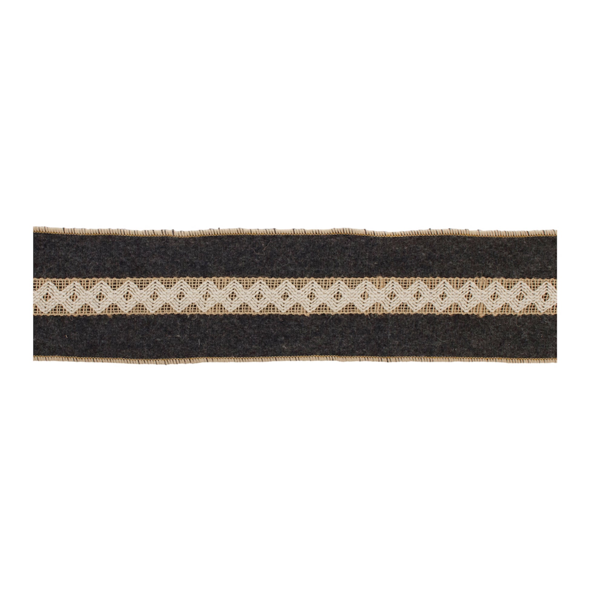 Wool Holiday Ribbon set of 2 – black and gold wool blend wired ribbon 4" x 5 yds each | RRO Home
