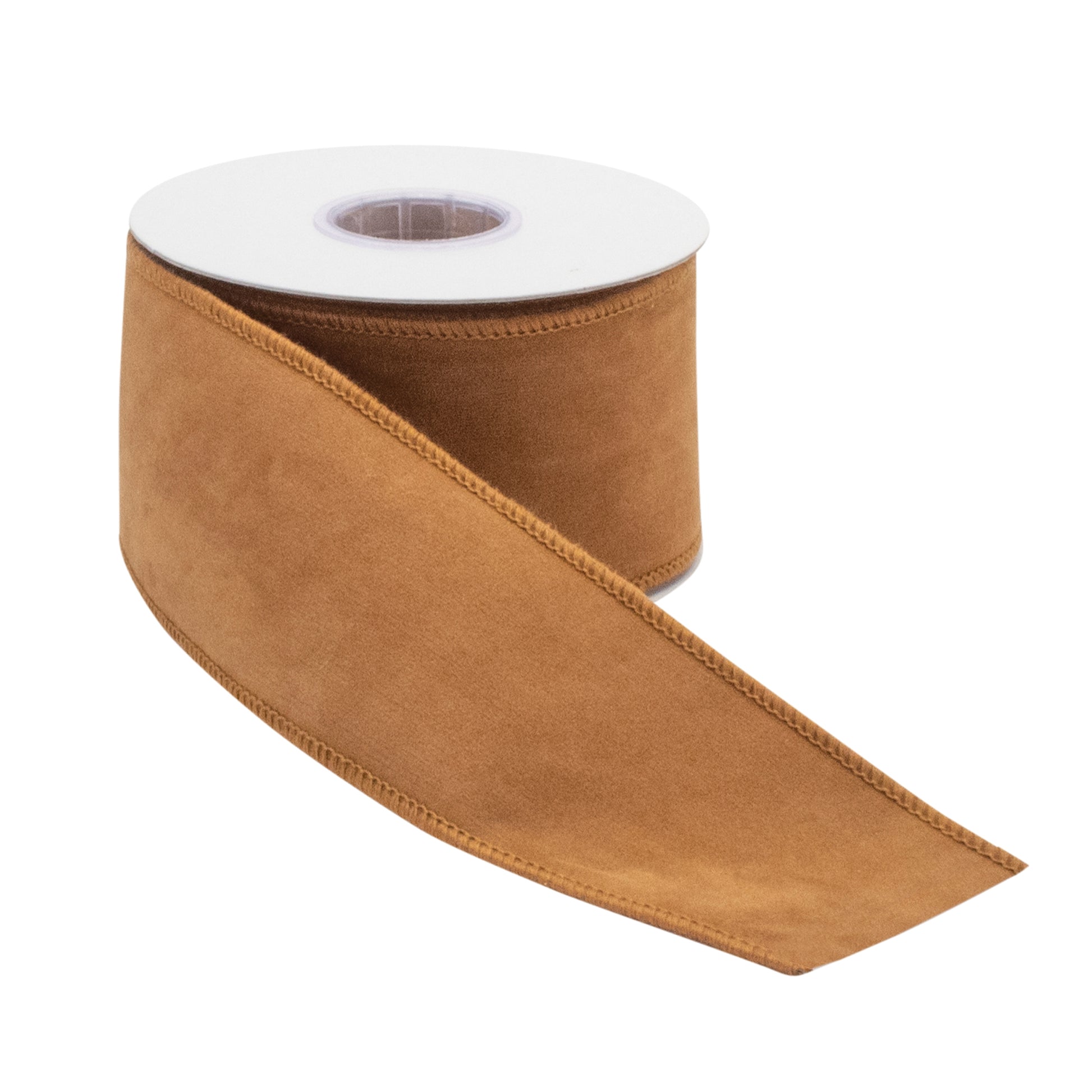 Burnt orange wired ribbon set of 2 – 2.5" x 5 yds with reversible plaid back | RRO Home
