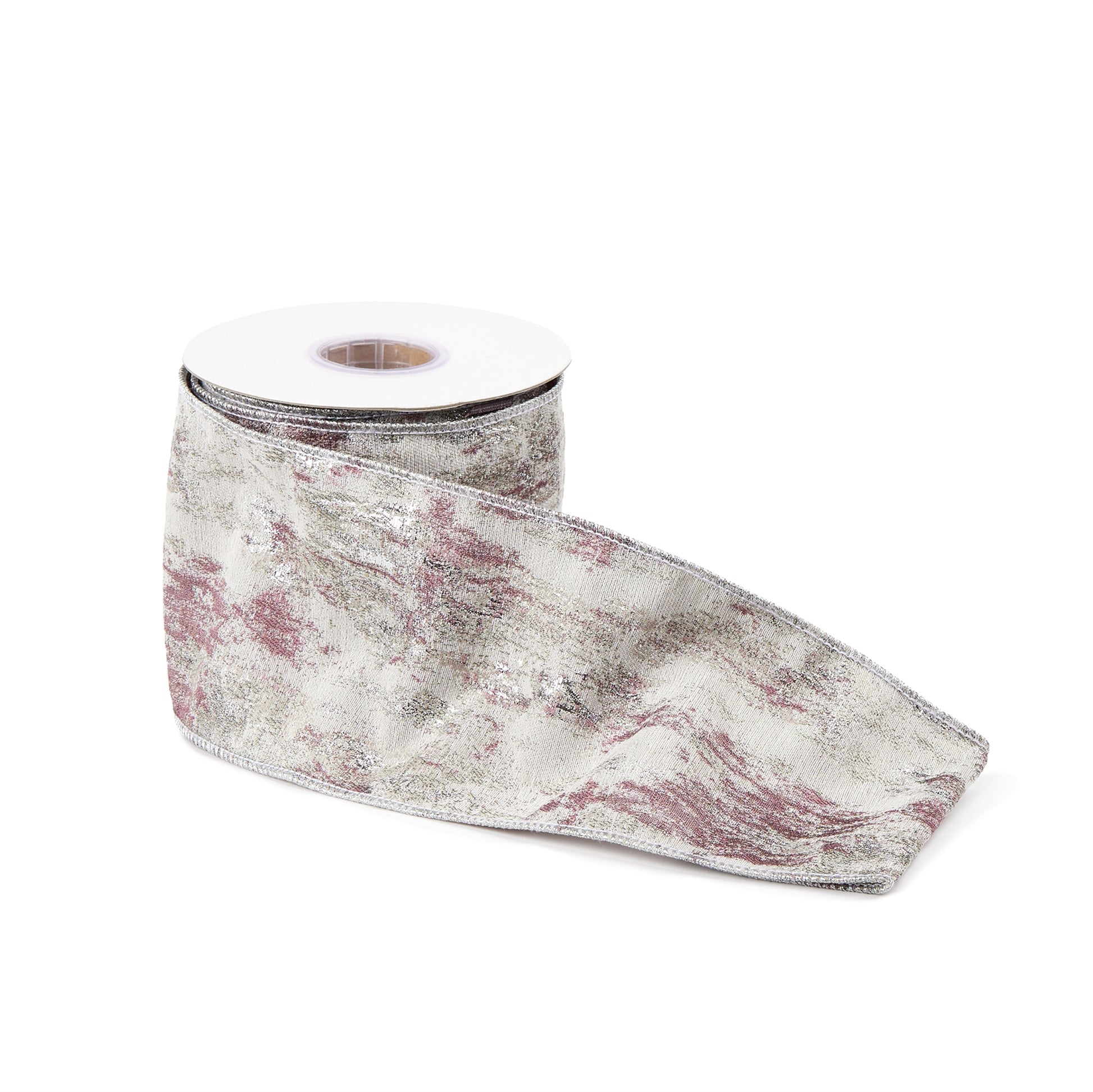 Pink and silver shimmer wired ribbon set of 2 – 4" x 5 yds each, festive shimmer ribbon | RRO Home
