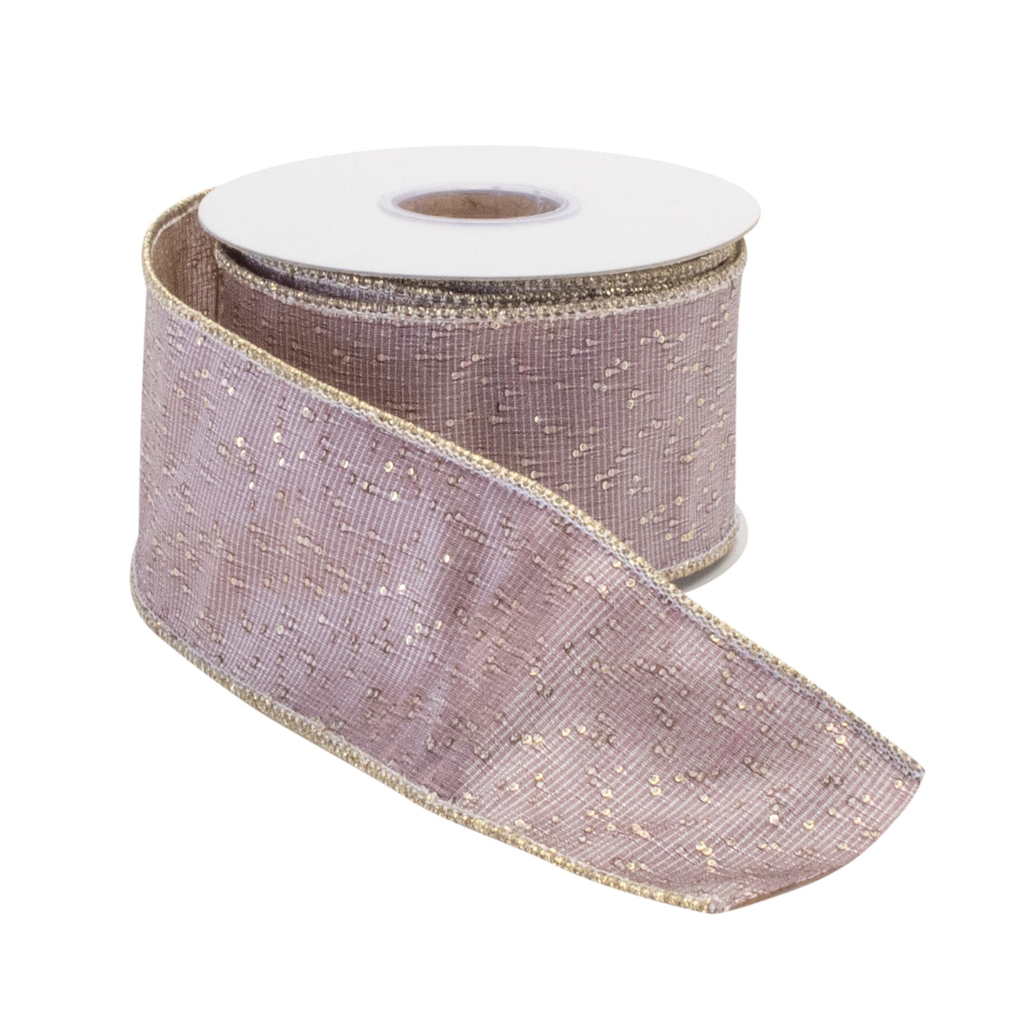 Pink shimmer wired ribbon set of 3 – soft pink with silver abstract accents, 2.5" x 5 yds each | RRO Home
