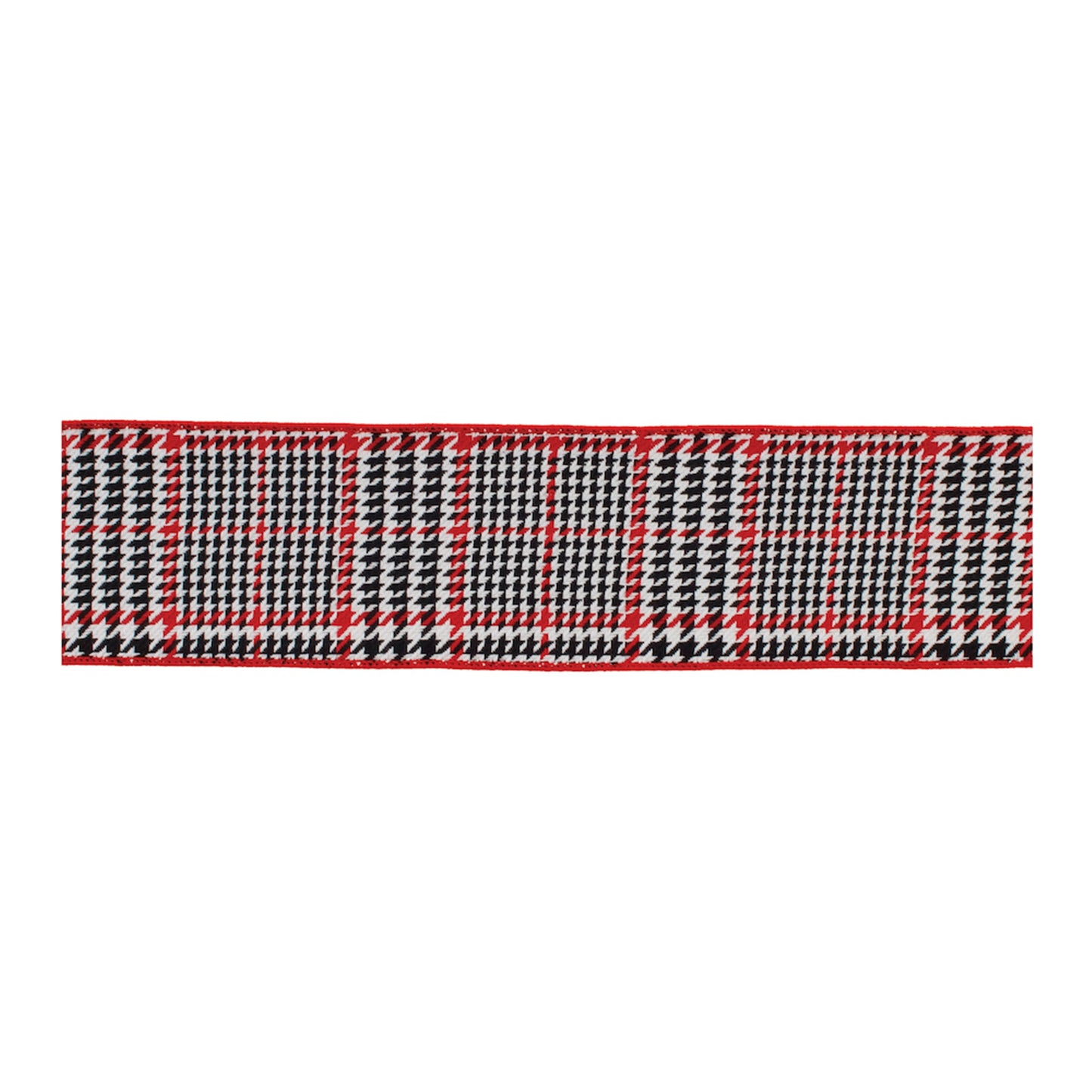 Red and black houndstooth wired ribbon – 4" x 10 yds striking holiday ribbon | RRO Home
