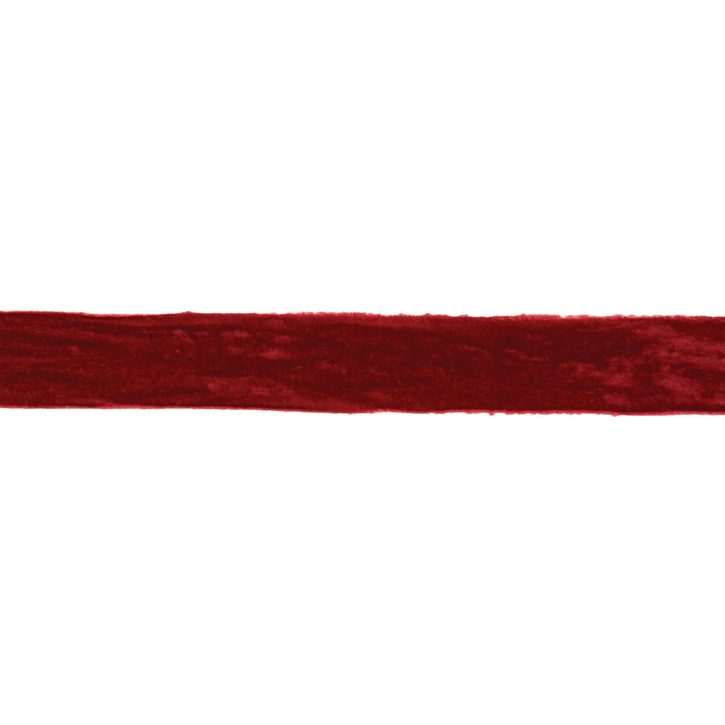 Fringed velvet ribbon dark red – 2" x 10 yds with raw-edge fringe | RRO Home
