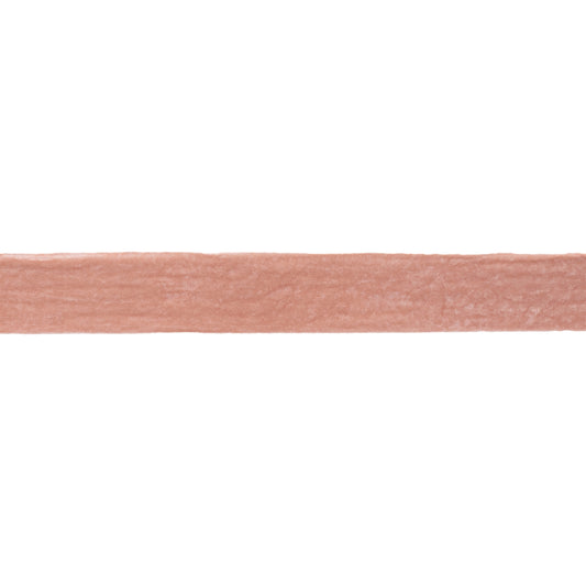 Fringed velvet ribbon pink – 2" x 10 yds with raw-edge fringe | RRO Home
