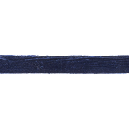 Fringed velvet ribbon dark blue – 2" x 10 yds with raw-edge fringe | RRO Home
