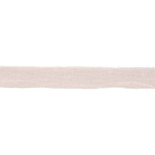 Fringed velvet ribbon white – 2" x 10 yds with raw-edge fringe | RRO Home
