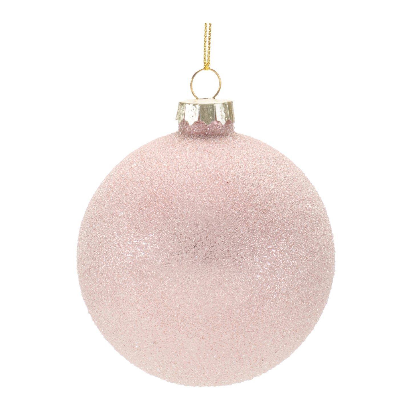 Set of 12 pink beaded glass ball Christmas ornaments (3-Inch)