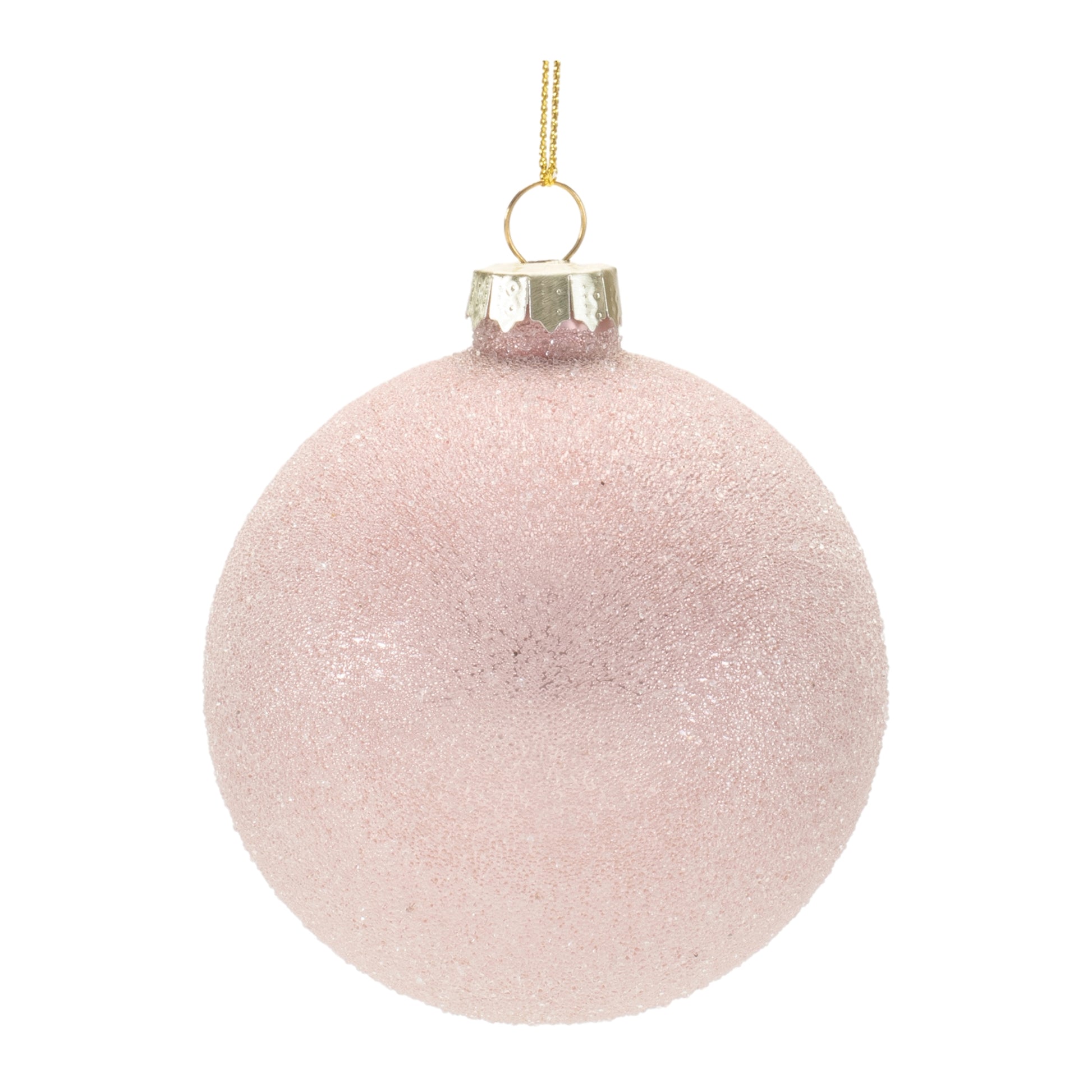Set of 12 pink beaded glass ball Christmas ornaments (3-Inch)