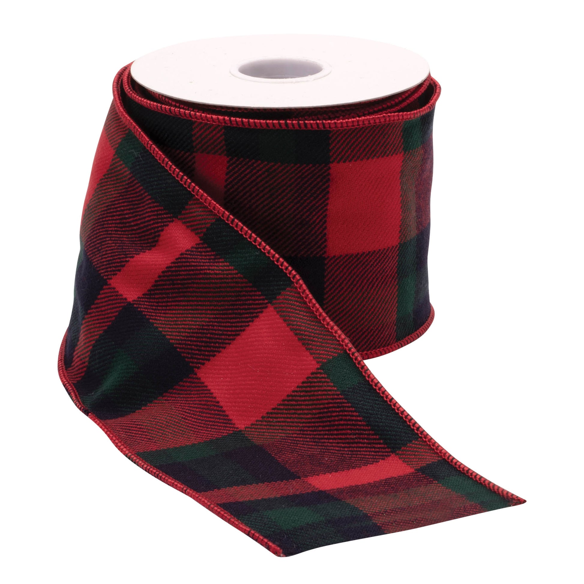 Red and black plaid wired ribbon set of 2 – 4" x 5 yds each, rustic holiday ribbon | RRO Home

