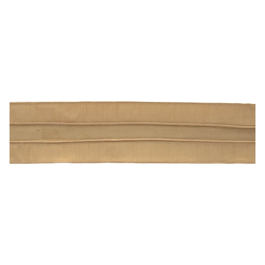 Gold wired ribbon set of 2 – 4" x 5 yds each, soft polyester with wired edges | RRO Home
