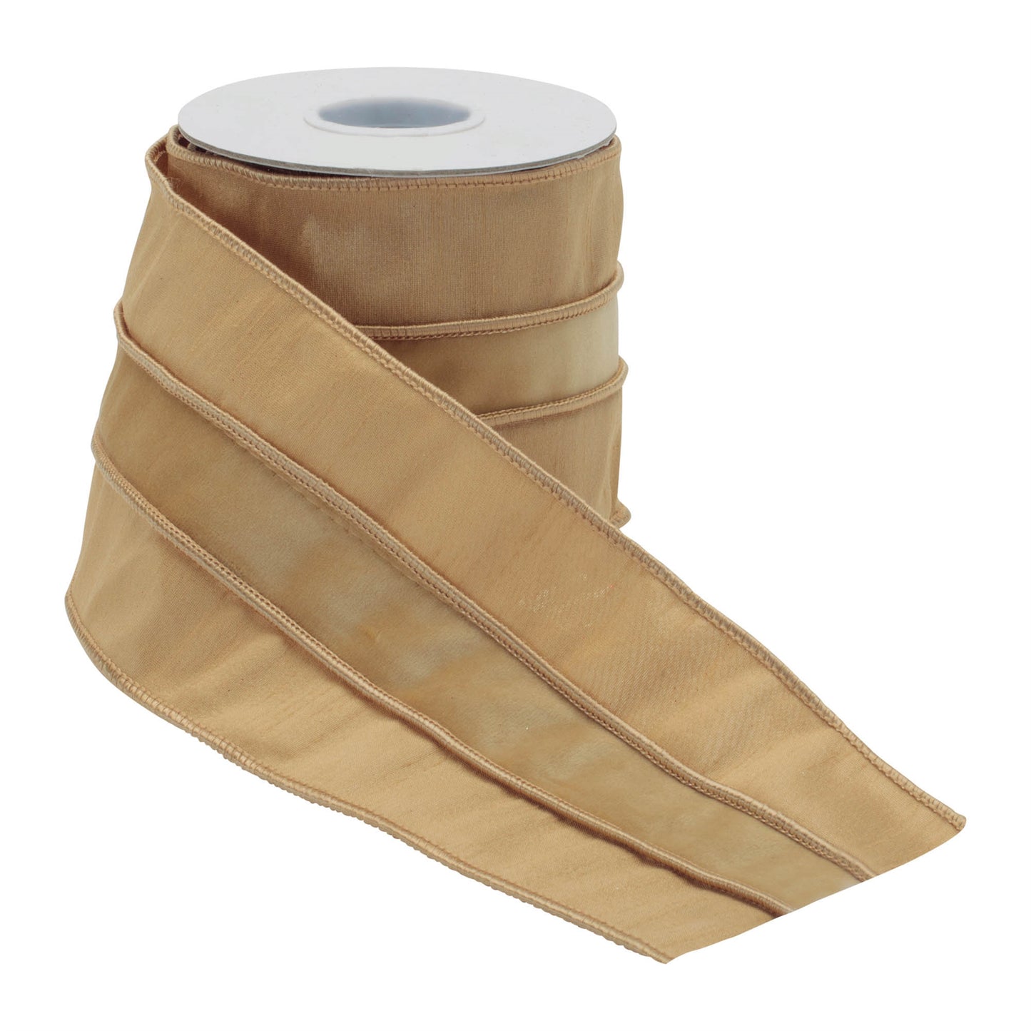 Gold wired ribbon set of 2 – 4" x 5 yds each, soft polyester with wired edges | RRO Home
