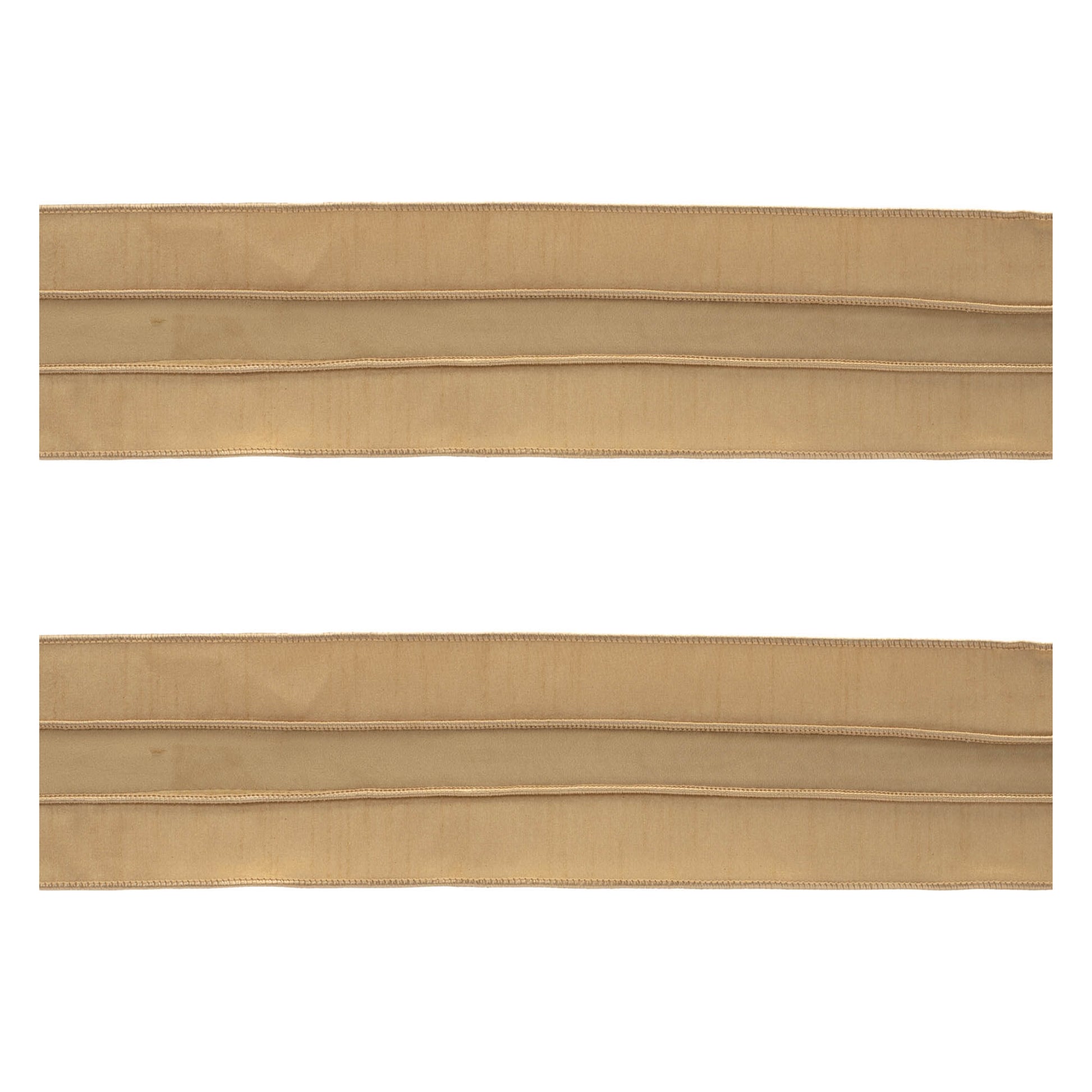 Gold wired ribbon set of 2 – 4" x 5 yds each, soft polyester with wired edges | RRO Home
